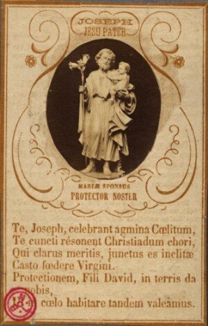 Joseph Jesu Pater. Mariae Sponsus Protector Noster