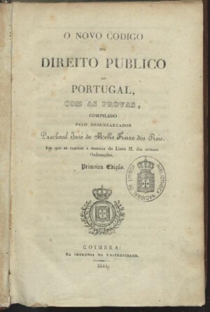 O novo codigo do direito publico de Portugal, com as provas