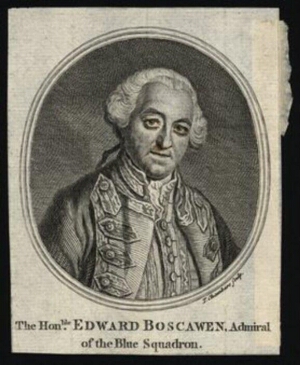 Hon.ble Edward Boscawen, admiral of the Blue Squadron