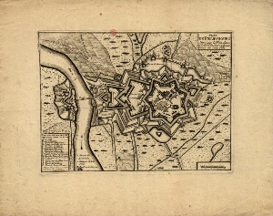 Plan de Philipsbourg situé sur le Rhin dan l'Evêché de spire a deux lieux de cette Ville
