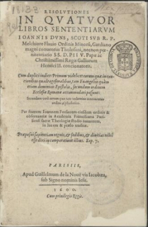 Resolutiones in quatuor libros Sententiarnum
