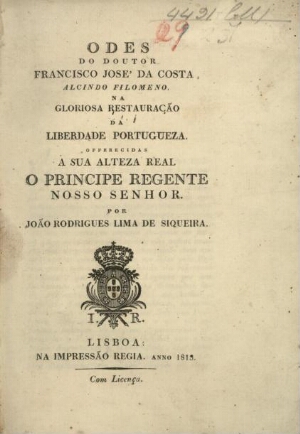 Odes do Doutor Francisco José da Costa, Alcindo Filomeno, na gloriosa restauração da liberdade portu...