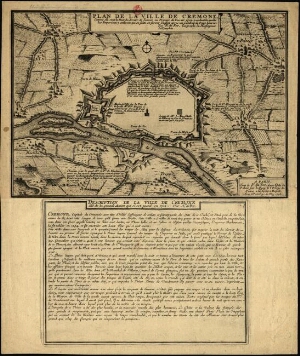 Plan de la ville de Cremone comme elle etoit la nuit du dernier de Janvier ou premier de Fevrier 170...