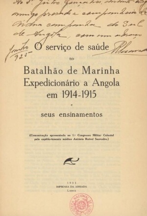 O serviço de saúde no Batalhão de Marinha Expedicionário a Angola em 1914-1915 e seus ensinamentos