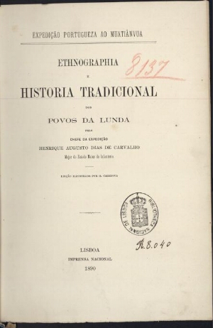 Ethnographia e história tradicional dos povos da Lunda