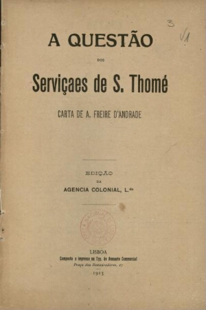 A questão dos serviçaes de S. Thomé
