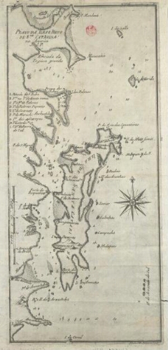 Plano da ilha e porto de Stª Catarina na America