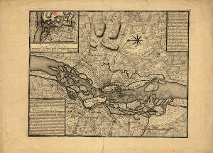 Plan des attaques de Brisack assiègée par l'Armée du Roy commandée par Monseigneur le Duc de Bourgog...