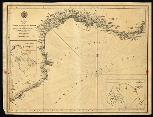 A chart of the coast of Spain and France from Barcelona to the Hyeres Isles