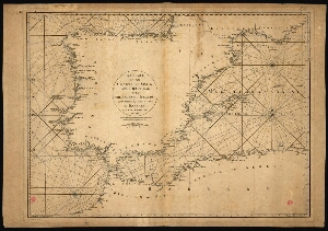 A chart of the coasts of Spain and Portugal with the Balearie Islands and part of the coast of Barba...