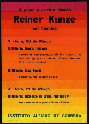 O poeta e escritor alemão Reiner Kunze em Coimbra