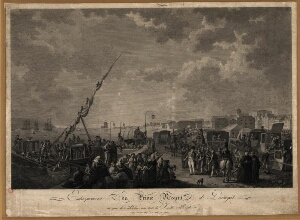 Embarquement du Prince Regent de Portugal, au quai de Belem, avec toute la Famille Royale le 27 Nove...