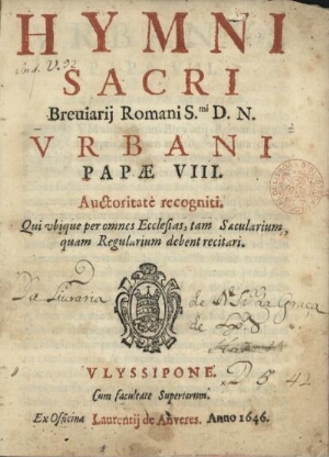 Hymni Sacri Breviarii Romani S.mi D.N. Urbani Papae VIII