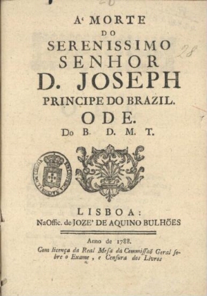 À morte do Serenissimo Senhor D. Joseph Principe do Brazil