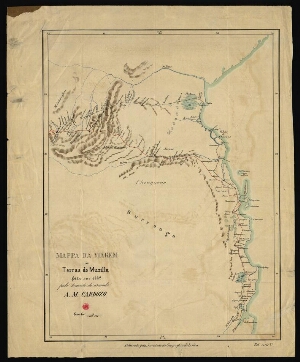 Mappa da viagem ás Terras do Muzilla feita em 1882 pelo tenente da Armada A.M. Cardozo