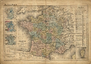 France en 1789 divisée en 33 grands gouvernements et 7 petits comparée avec la France actuelle divis...