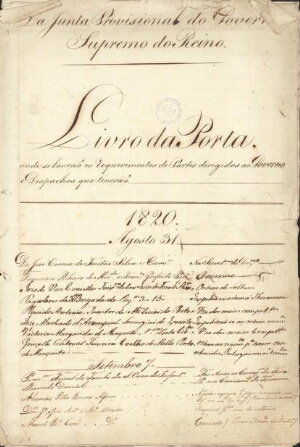 [Documentos relativos à Revolução Liberal de 1820]