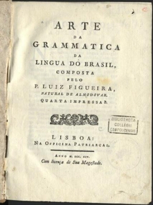 Arte da grammatica da lingua do Brasil