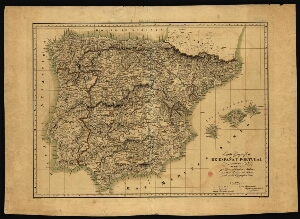 Carta geográfica de España y Portugal