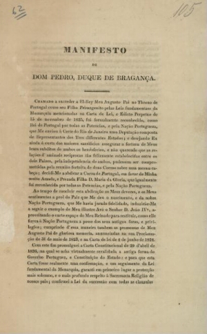 Manifesto de Dom Pedro, Duque de Bragança