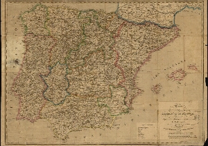 Carte des royaumes d'Espagne et de Portugal