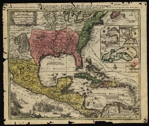 Mappa geographica regionem Mexicanam et Floridam