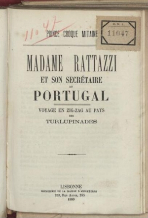 Madame Rattazzi et son secrétaire en Portugal