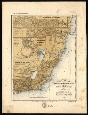 Mappa geral da Provincia do Espirito-Santo relativo as colonias e vias de comunicação