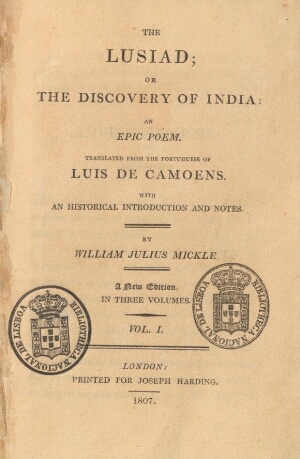 The Lusiad or the discovery of India