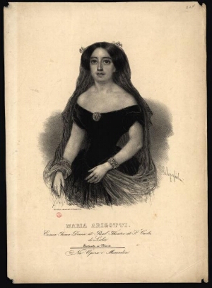 Maria Arigotti, eximia prima donna absoluta do Real Theatro de S. Carlos, de Lisboa