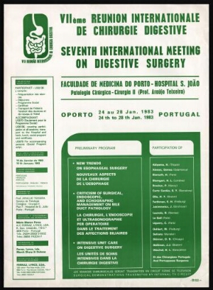 VII Reunião Internacional de Cirurgia Digestiva = VIIème Reunion Internationale de Chirurgie Digesti...