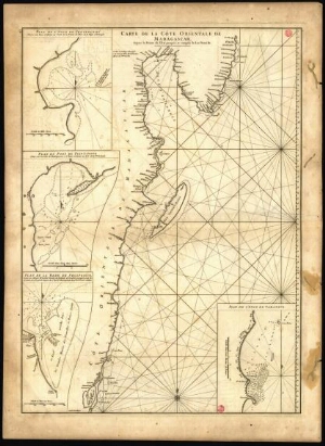 Carte de la côte oriental de Madagascar, depuis la Pointe de lªEst jusques et compris le lac Nossé B...