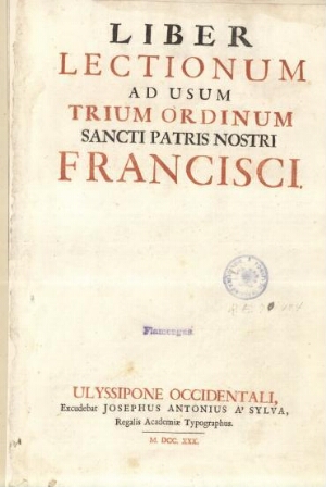 Liber lectionum ad usun triun ordinum Sancti Patris notris Francisci