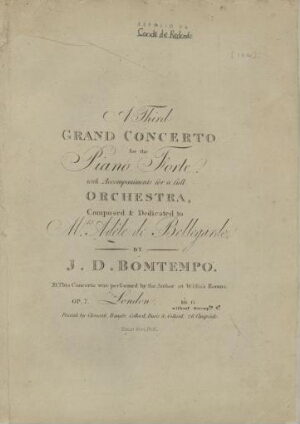 A third Grand Concerto for the Piano Forte