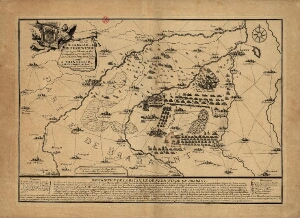 Plan de la bataille de Neerwinde. Gagnée par l'Armée du Roy, Commandée par le Maréchal Duc de Luxemb...