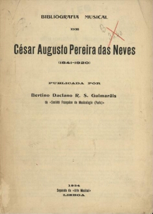 Bibliografia musical de César Augusto Pereira das Neves (1841-1920)