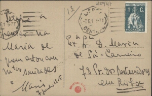 [Bilhete-postal, 1915 jun. 7, Lisboa a Maria Cardoso de Sá Carneiro, Lisboa]