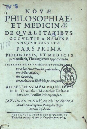Novae philosophiae et medicinae de qualitatibus occultis a nemine unquam excultae