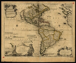 L'Amerique meridionale, et septentrionale dressé selon les dernieres relations et suivant