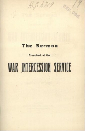 The sermon preached at the war intercession service