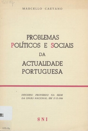 Problemas políticos e sociais da actualidade portuguesa