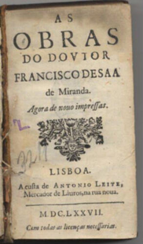 As obras do Doutor Francisco de Saa de Miranda