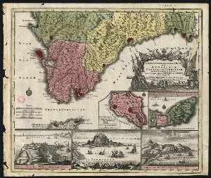 Accurata designatio celebris Freti prope Andalusiae castellum Gibraltar, inter in Europam et Africam...