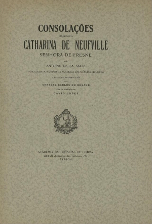 Consolações dirigidas a Catharina de Neufville, Senhora de Fresne
