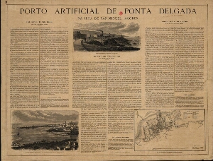 Porto artificial de Ponta Delgada na ilha de San Miguel, Açores = Port artificiel de Ponta Delgada d...