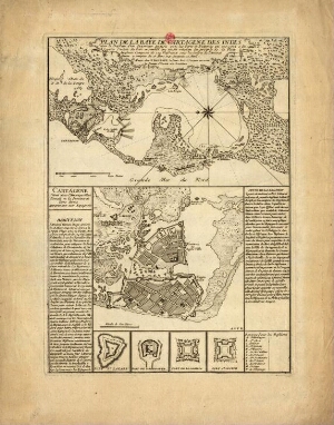 Plan de la baye de Cartagene des Indes... a compter du 15 Mars 1741 jusq' au 12 Avtil ;Cartagene sei...