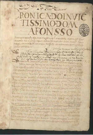 [Crónica de D. Afonso HenriquesCrónicas dos reis D. Sancho I a D. Afonso III