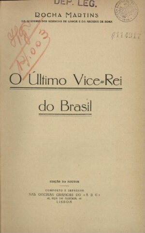 O último Vice-Rei do Brasil