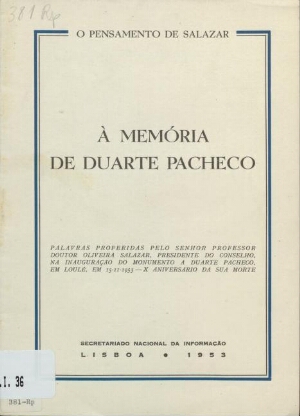 À memória de Duarte Pacheco