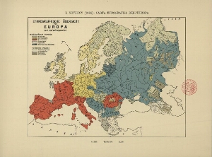 Ethnographische Übersicht von Europa nach den Volkssprachen = Carta etnografica dell'Europa